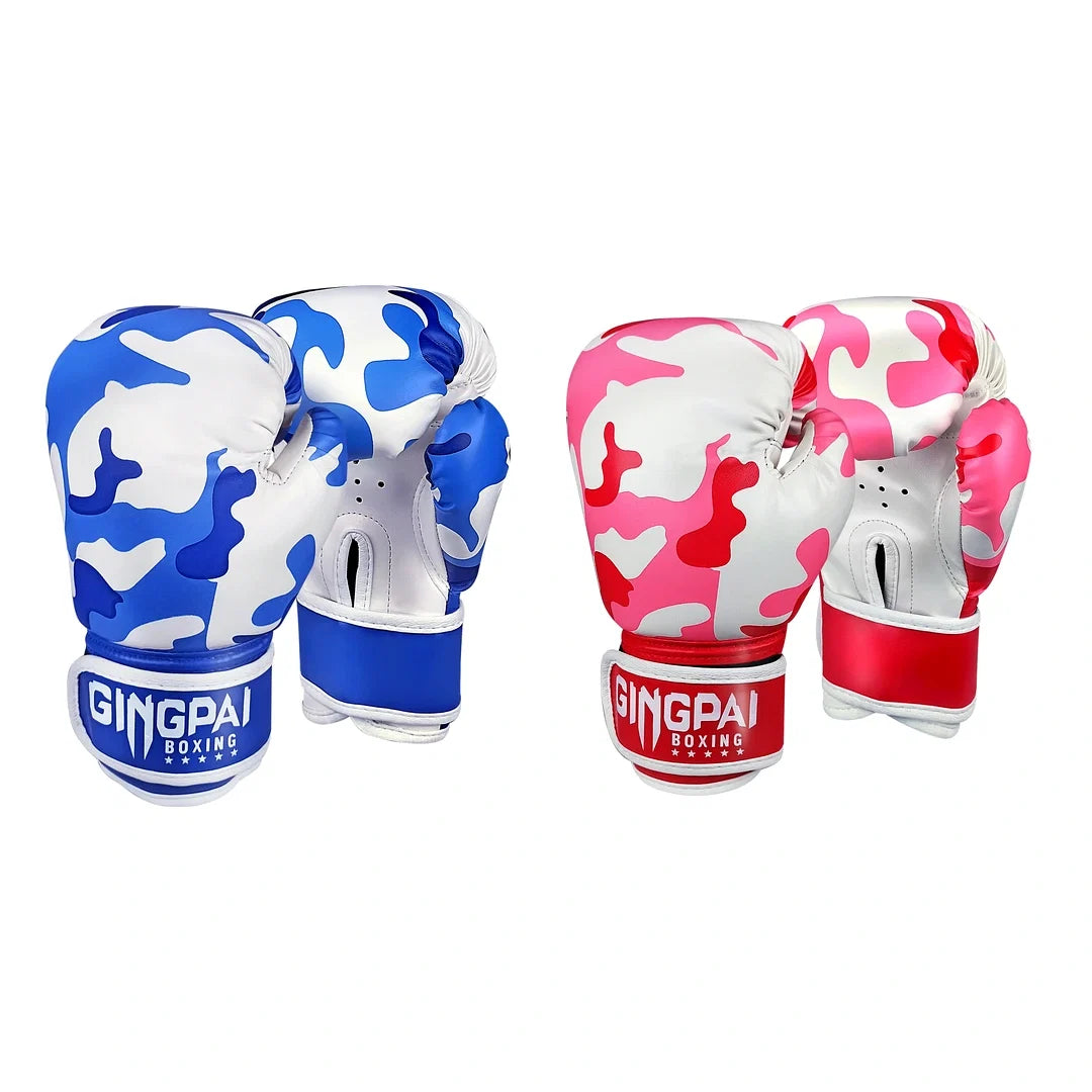 Luva de Boxe Infantil 4oz Endurafit azul e vermelha sobre fundo branco