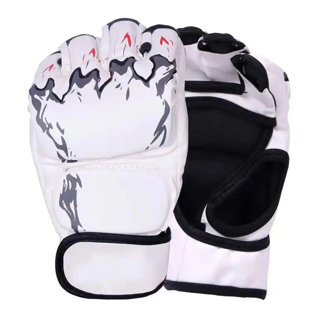Luva de Boxe Meia Mão 10oz Endurafit branca com detalhes pretos