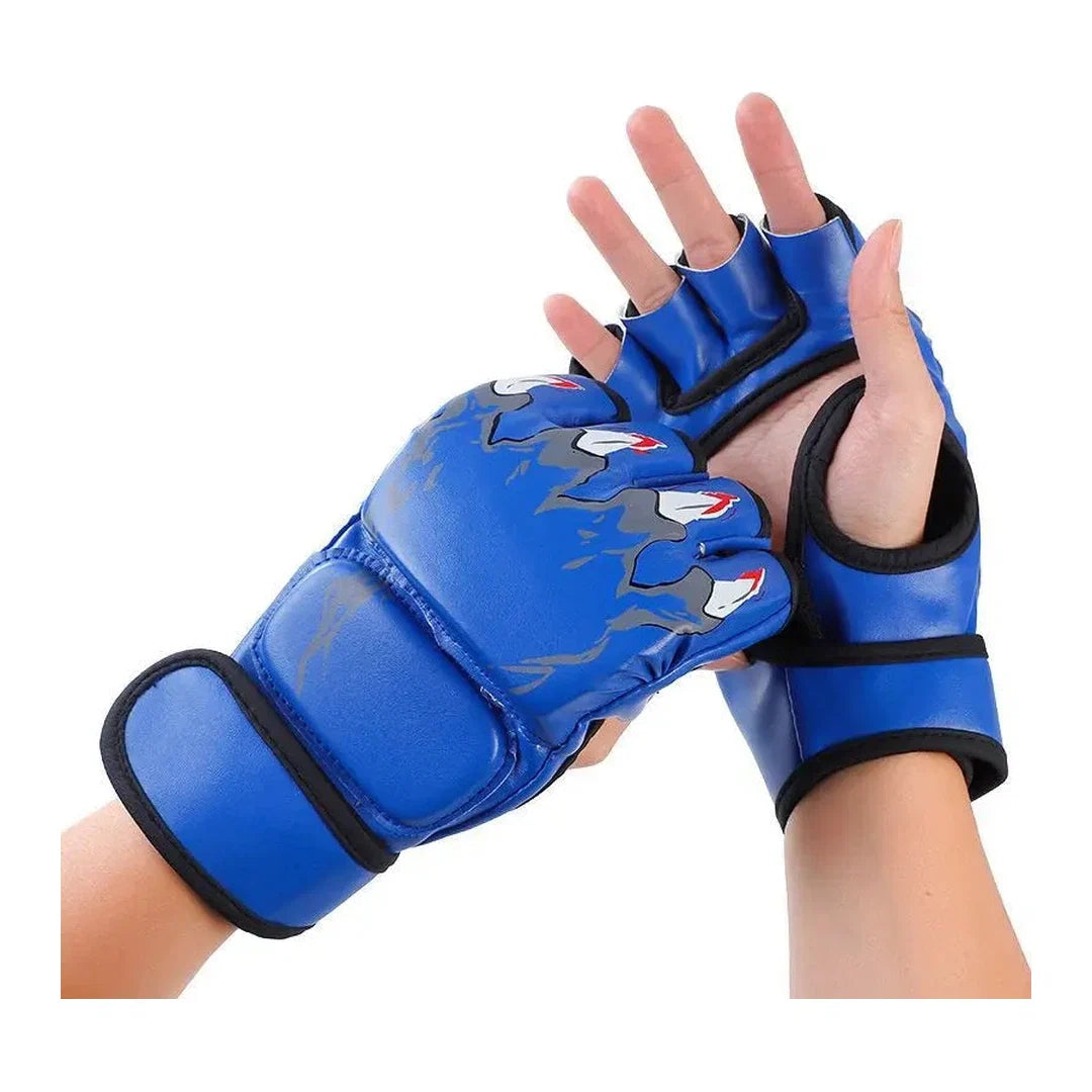 Luva de Boxe Meia Mão 10oz Endurafit azul com dedos livres