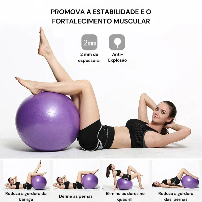 Bola de Pilates 65cm com Bomba Grátis