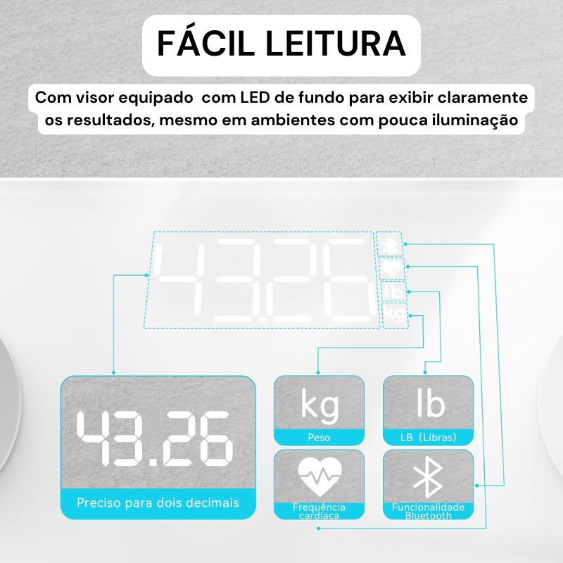 Balança Digital  de Bioimpedância Bluetooth