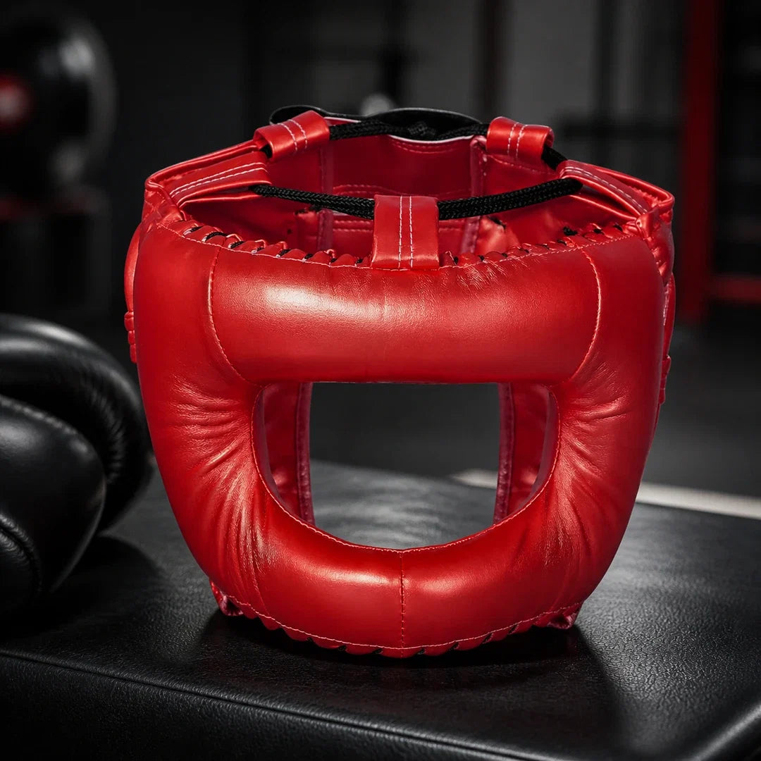 Capacete de Treino Endurafit vermelho em ambiente de treino com acabamento acolchoado