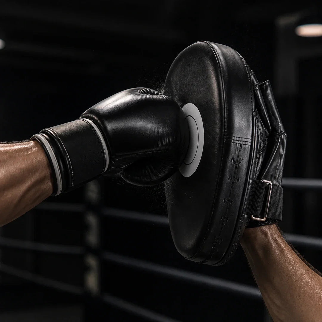Soco acertando a Manopla de Foco Endurafit durante treino de boxe